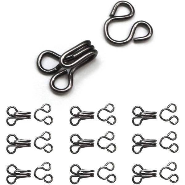 スプリングホック 10組入り 黒 ミニサイズ 金属製 メタル 留め具 ホック 手芸 裁縫 手縫い ハ...