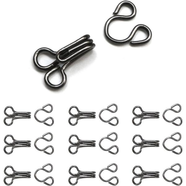 スプリングホック 10組入り 黒 ミニサイズ 金属製 メタル 留め具 ホック 手芸 裁縫 手縫い ハ...