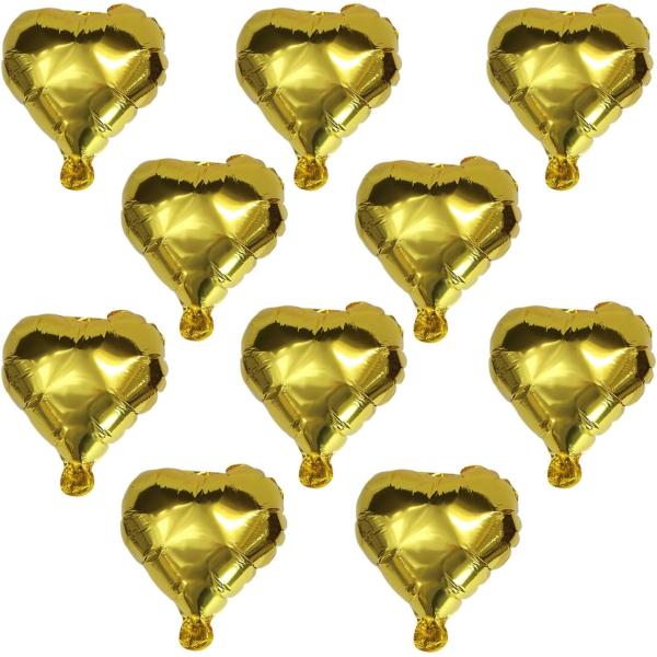 ハート バルーン 約25cm 合計10枚入り 金 アルミ 風船 アルミバルーン ハート風船 ハートバ...