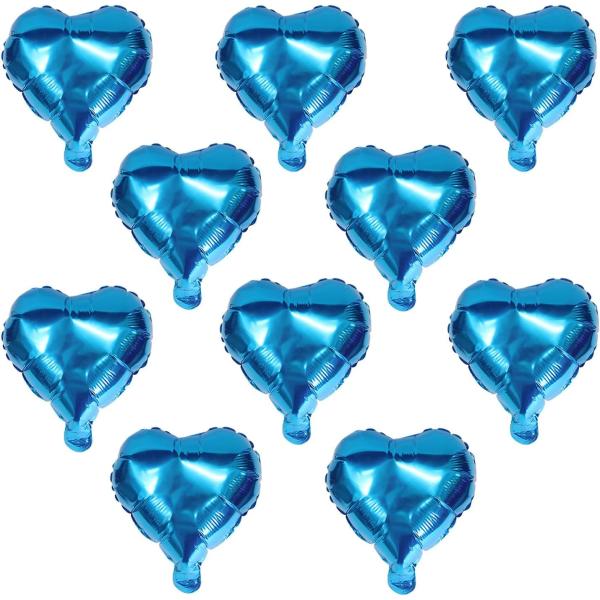 ハート バルーン 約25cm 合計10枚入り 青 アルミ 風船 アルミバルーン ハート風船 ハートバ...