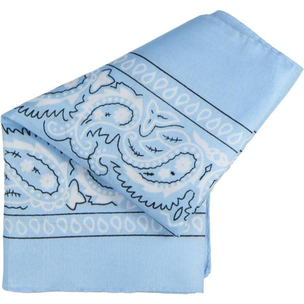 きらきらぷんぷん丸 バンダナ 大判 ペイズリー 柄 約54x54cm ライトブルー 水色 ポリエステ...