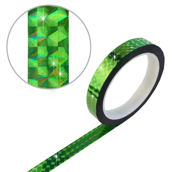 ホログラムテープ メッキテープ 緑 グリーン キラキラ 粘着あり セロテープサイズ  お得なロングサ...