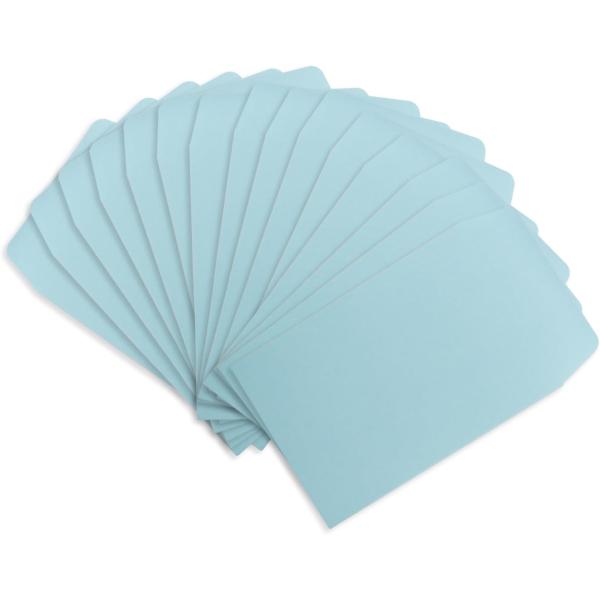 ミニ封筒 名刺サイズ 縦型 無地 糊付き 15枚入り ライトブルー 青 カラー 封筒 小型 メッセー...