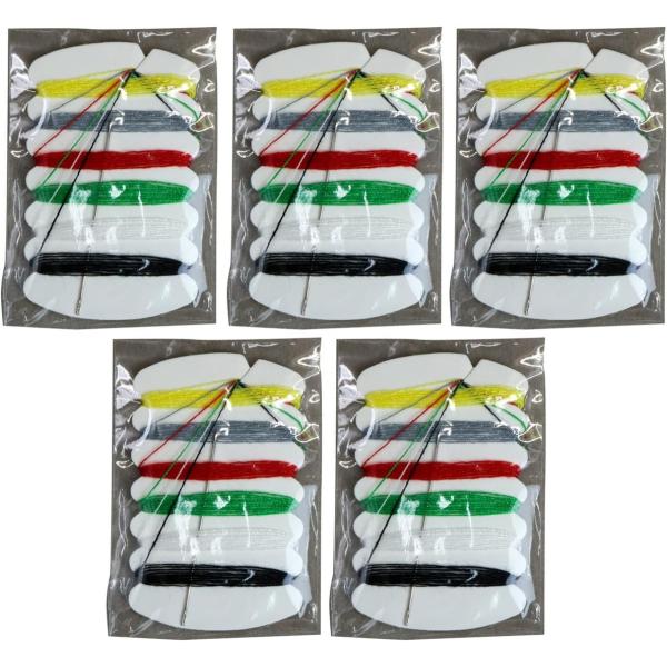 裁縫セット 携帯用ソーイングセット 個包装 5セット【6色】ミックス 手芸【糸の長さ 各色80cm】...