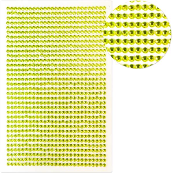 ラインストーンシール(デコシール) ジュエリータイプ 3ミリ イエロー きらきらぷんぷん丸 LS-1...