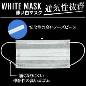 二層不織布マスク 白 呼吸がしやすい薄いマスク...の詳細画像3