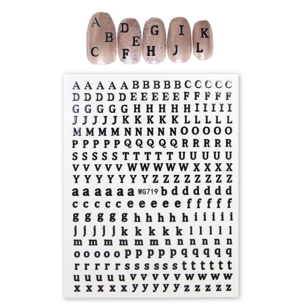 ネイルシール アルファベット セリフ体 英語 文字 イニシャル【ブラック】ネイルステッカー ネイルア...