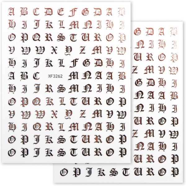 ネイルシール アルファベット カリグラフィー 英語 文字【ピンクゴールド】ネイルステッカー ネイルア...