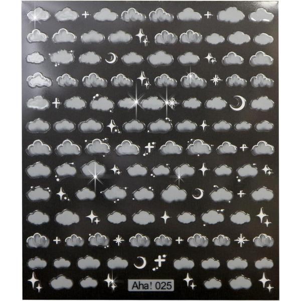 ネイルシール 月 小さい雲 透け感 半透明 ネイルステッカー ネイルアート セルフネイル デコレーシ...