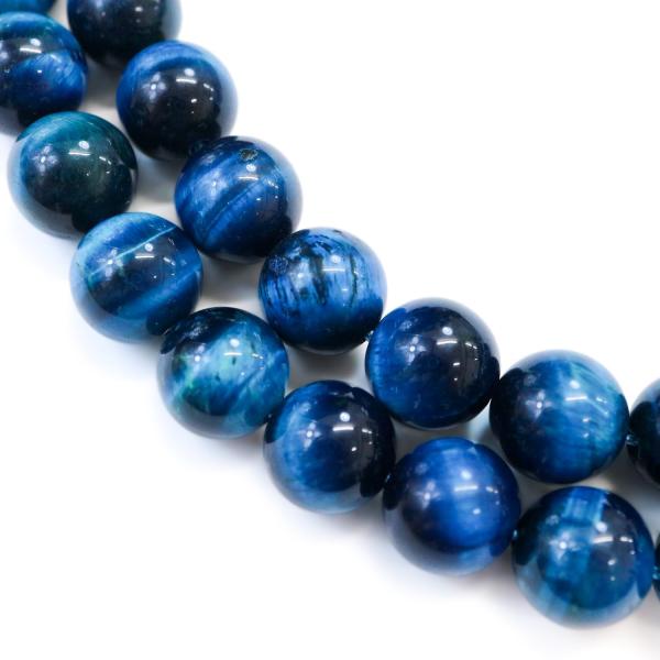 【天然石】マリンブルータイガーアイ ブレスレット用 ビーズ 一連12mm【約30粒入り】パワーストー...