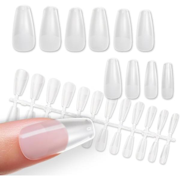 ネイルチップ ミディアムバレリーナ 240枚 10サイズ 付け爪 ミディアム 長さだし クリア 透明...