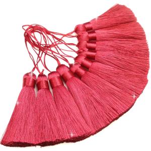 タッセル チャーム レッド【10本入り】 個包装 手芸 装飾 ハンドメイド アクセサリー パーツ ストラップ  NTSL-001｜あんしんや