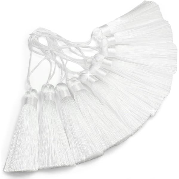 タッセル チャーム ホワイト【10本入り】 個包装 手芸 装飾 ハンドメイド アクセサリー パーツ ...