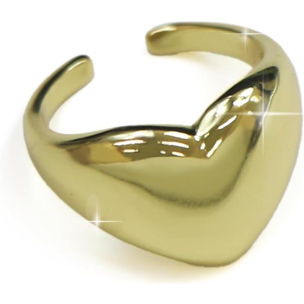 [きらきらぷんぷん丸] ハート リング 指輪 ゴールド ファッションリング ハートモチーフ メタル ...