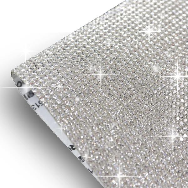 ラインストーンシール 粘着あり デコレーション スマホ シート ステッカー 大きめスマホサイズ【クリ...