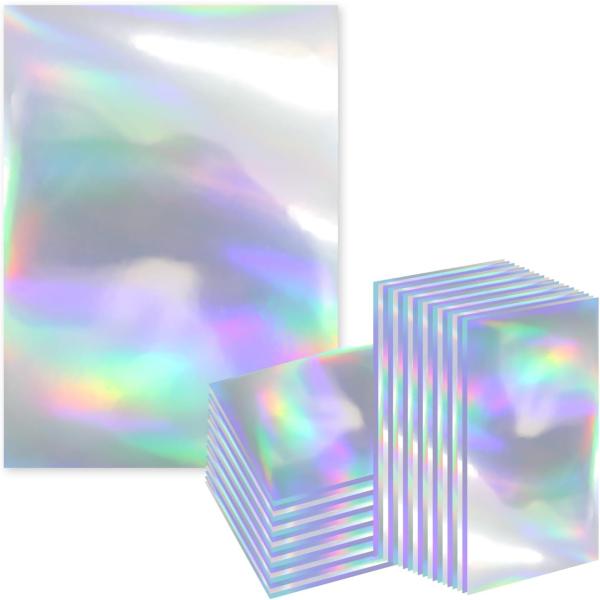 カードスリーブ ホログラム クリア ハードタイプ オーロラ柄 65x90mm スタンダードサイズ 5...