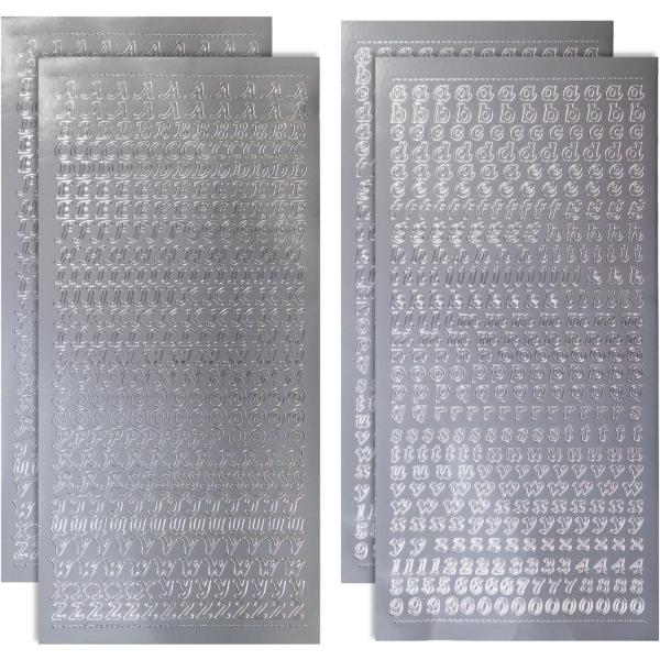 英語 数字 シール 銀 英字 大文字 小文字 アルファベット 小さい トレカデコ デコレーション 大...