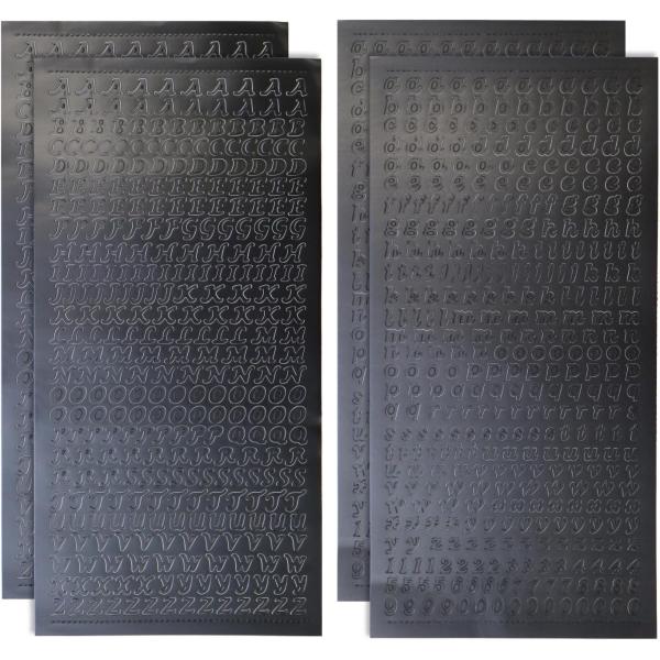 英語 数字 シール 黒 英字 大文字 小文字 アルファベット 小さい トレカデコ デコレーション 大...