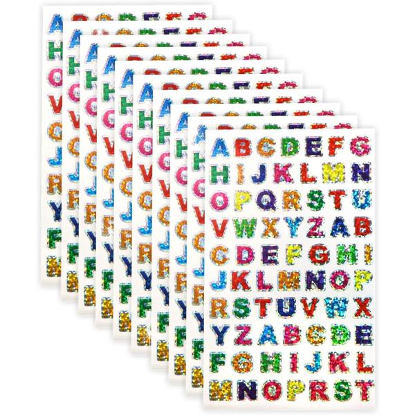 訳あり 英語 シール アルファベット 小 カラフル ホログラム 10シート入り ローマ字 文字 ステ...