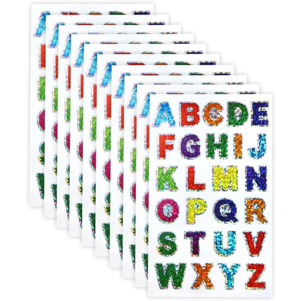 訳あり 英語 シール アルファベット 大 カラフル ホログラム 10シート入り ローマ字 文字 ステ...
