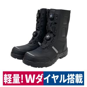 作業靴 安全靴 先芯入りブーツ Wダイヤル ブラック 軽量 ジーデージャパン GD-100｜workway