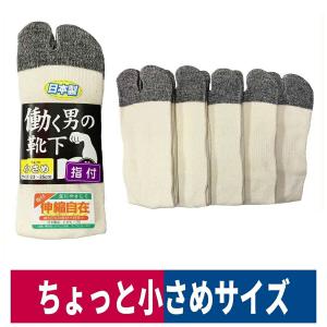 靴下 股付 働く男の靴下 小さめサイズ 5足組 キナリ ハヤシ