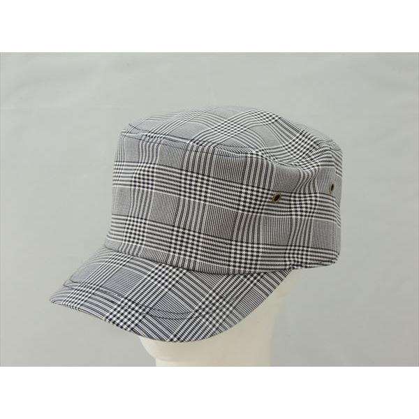 オリジナル ワークキャップ チェック 白黒 2613●