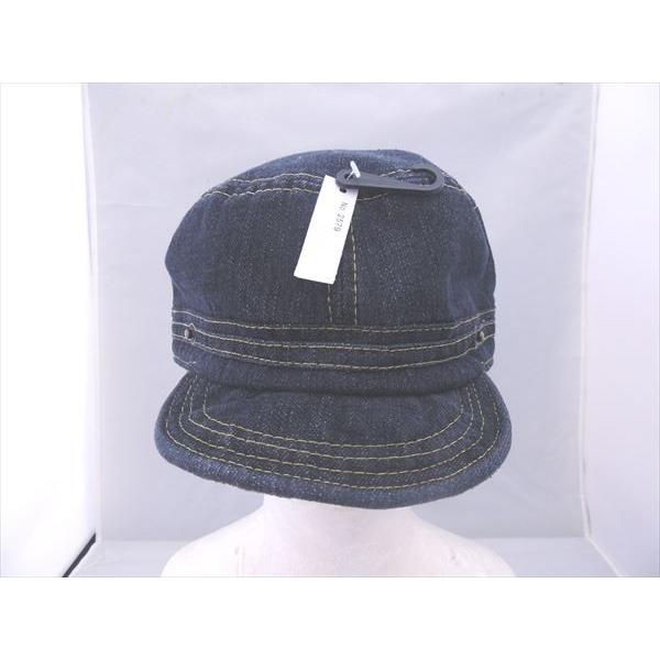 オリジナル ワークキャップ デニム 黄色ステッチ 2579●