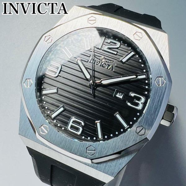 INVICTA インビクタ 腕時計 メンズ シルバー ブラック  新品 クォーツ 電池式 専用ケース...