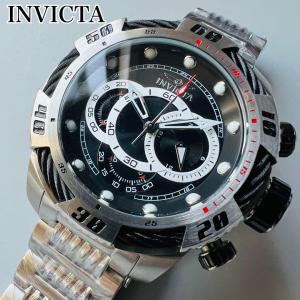 INVICTA インビクタ 腕時計 メンズ シルバー 新品 クォーツ 電池式 クロノグラフ 銀 ブランド 専用ケース付属 重量感 スピードウェイシリーズ｜world-deal