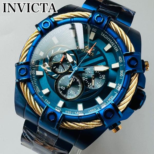 INVICTA インビクタ ボルト 腕時計 メンズ ブルー 新品 クォーツ 電池式 クロノグラフ 青...