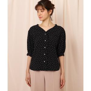 Couture Brooch(クチュールブローチ)パール調ボタンドットフリルブラウス
