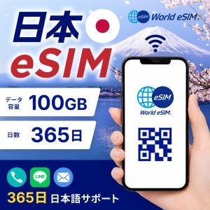 日本 国内 eSIM 100GB 365日 SI...の商品画像