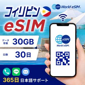 フィリピン eSIM 30GB ご利用日数 30日 SIM SIMカード プリペイドSIM データ 通信 メールで受取 一時帰国 留学 短期 出張 旅行 視察 観光