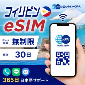 フィリピン eSIM 無制限 ご利用日数 30日 SIM SIMカード プリペイドSIM データ 通信 メールで受取 一時帰国 留学 短期 出張 旅行 視察 観光