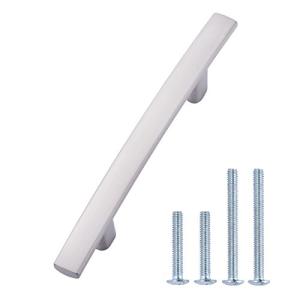 Amazonベーシック キャビネットハンドル モダンカーブ 長さ13cm サテンニッケル 10パック