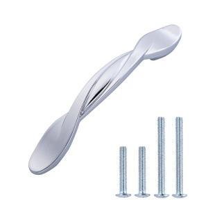 Amazonベーシック キャビネットハンドル ツイスト 長さ11cm ポリッシュドクローム 10パック