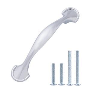Amazonベーシック キャビネットハンドル ラウンドフット 長さ12cm ポリッシュドクローム 10パック