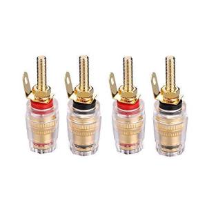 EIGHTNOO 金メッキ バインディングポスト スピーカー ターミナル 4mmバナナプラグ用