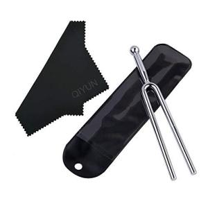 QIYUN 音叉  A=440Hz 収納ケース付き チューナー アルミニウム音叉 チューニングフォーク クリーニングクロス付