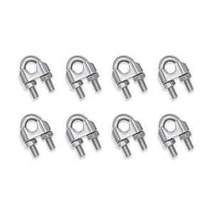 HYWJ u字ボルトワイヤーロープクリップ u字金具ケーブルクランプ M2ステンレス鋼 8個入り