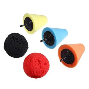 Sndy 5個バニシングフォームスポンジ研磨コーンボールバフ研磨パッド車ホイールハブクリーナー研磨スポンジセット