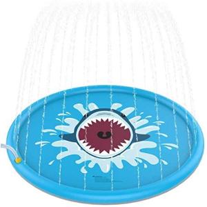 Hewitte 噴水マット プレイマット PVC 子供 プールマット 噴水おもちゃ 水遊び 芝生遊び 親子遊び 夏に大活躍 170CM直径