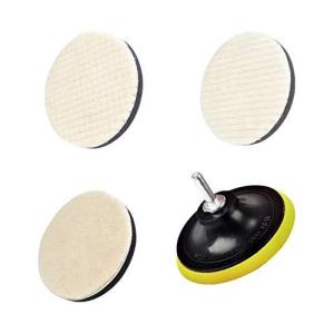 ウールバフ 研磨バフ 125mm 洗車用 塗装仕上げ 水垢取り 荒目 中目 細目 マジックテープ