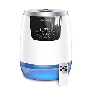 VAVSEA 加湿器 超音波 卓上 5L大容量 タッチパネル式 アロマ加湿器 上から給水 3段階霧量調節 空焚き防止機能 36時間連続加湿 自動的湿度