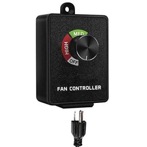 FanGoFastダクトファン用350W 120V 0%~100% 可変速コントローラー壁プラグ (Hon＆Guan HF-P / HF-S / GF
