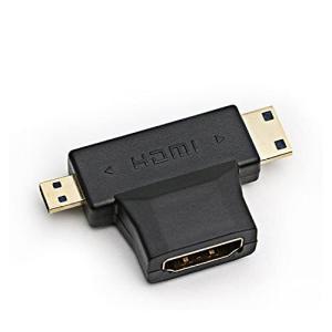 HUAKE HDMI変換アダプタ コネクター HDMI メス to Mini HDMI オス/Micro HDMI オス 延長 コネクター