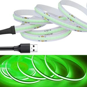 LEKE COB テープライトLEDストリップライトフレキシブル 高密度間接照明 LEDテープライト 2.5m 320LEDs/m 緑色ライト DC5