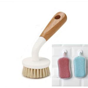 キッチンブラシ 食器洗いブラシ 台所用ブラシ 食器ブラシ クリーナーキッチン用 皿洗い 多機能 中華鍋 鉄フライパン用 ブラシ フライパン洗い 木の柄