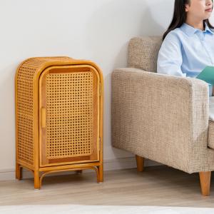 キャビネット 木製 完成品 天然籐 かごめ編み...の詳細画像4
